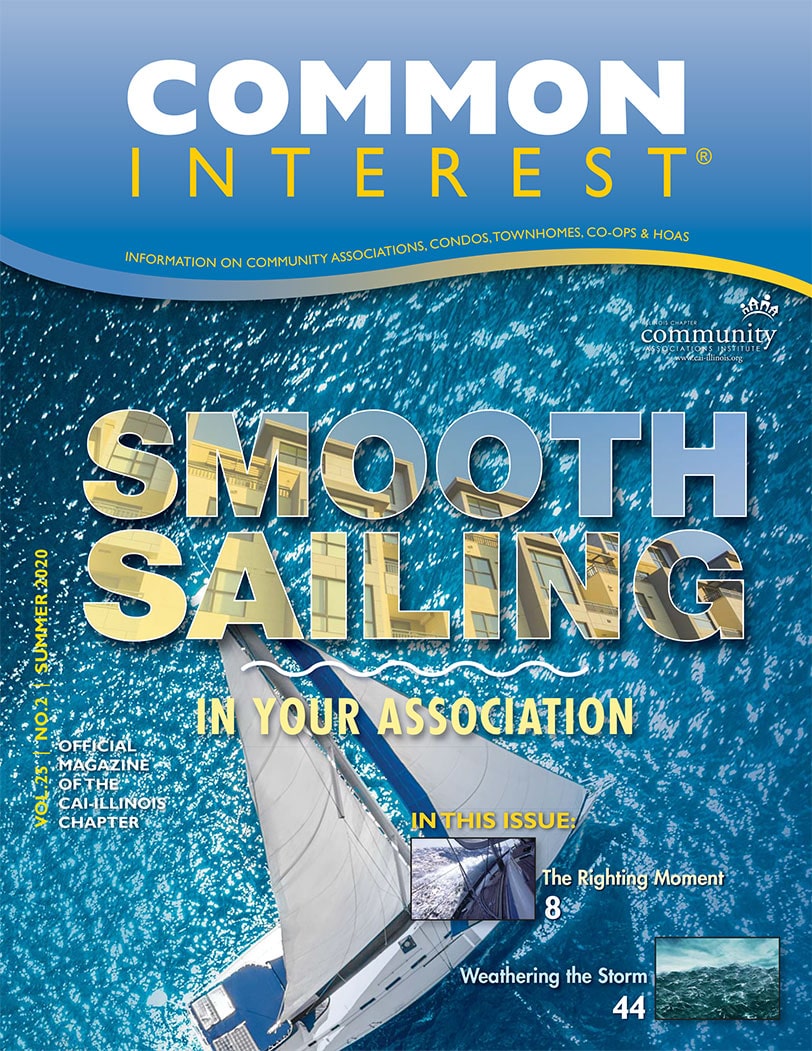 sailboat in water with common interest branding