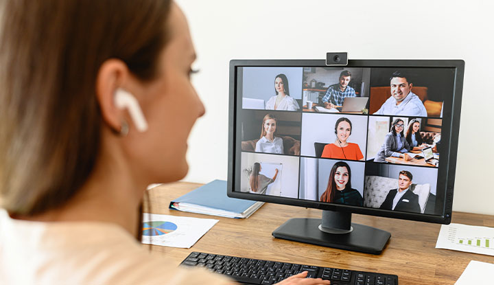 woman attending virtual networking session