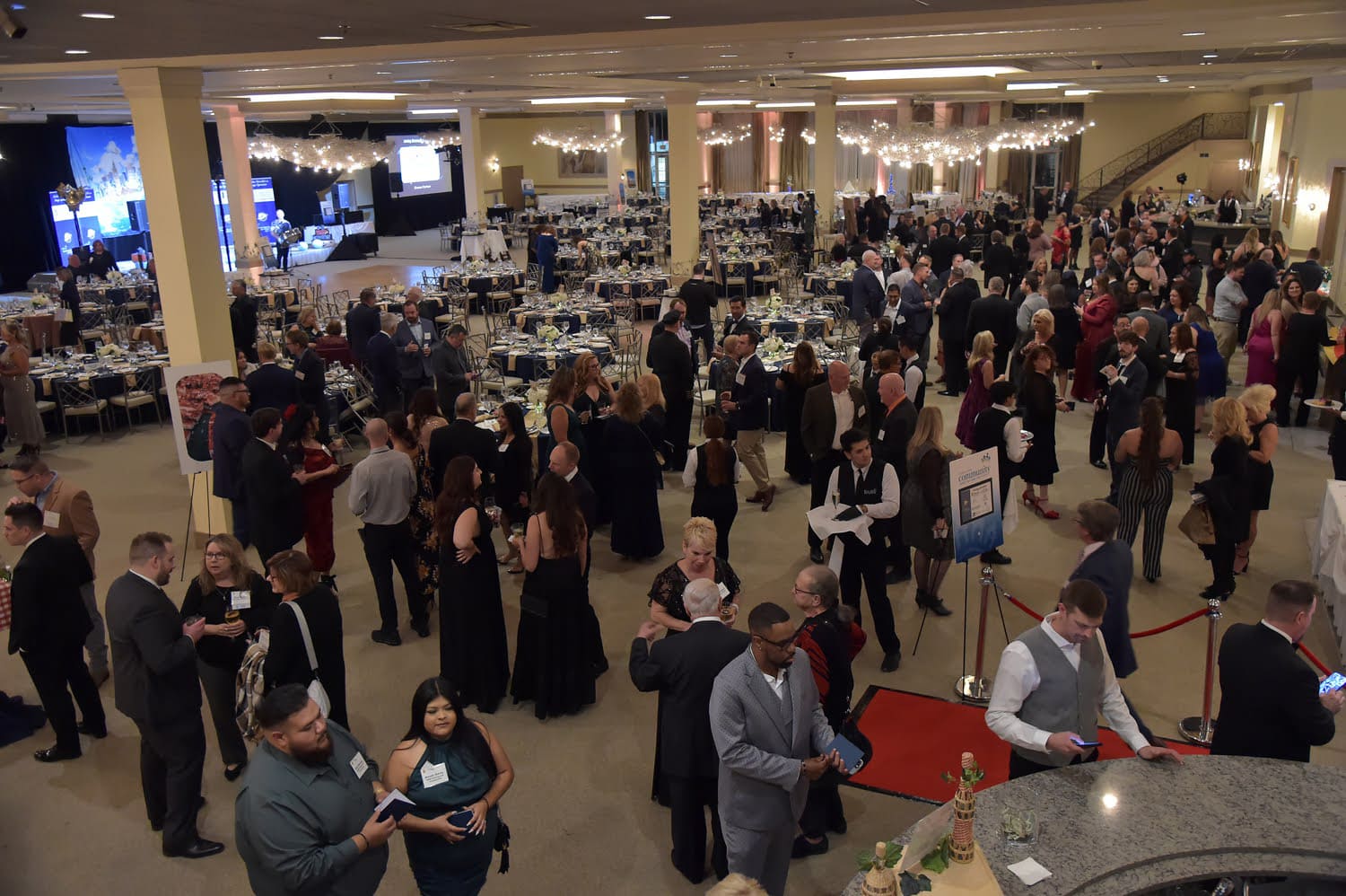 People mingling at the winter gala