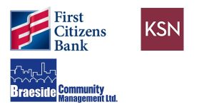 First Citizens bank, KSN, and Braeside logos