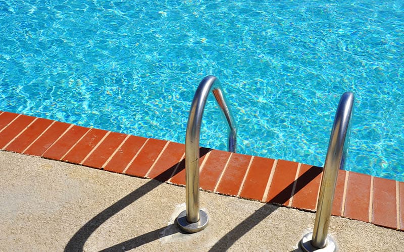 A swimming pool ladder