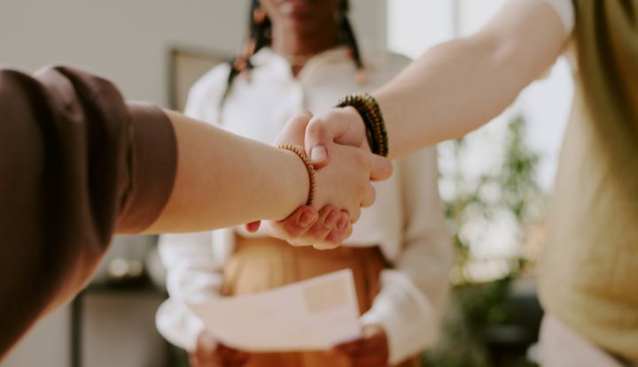 Two people shaking hands