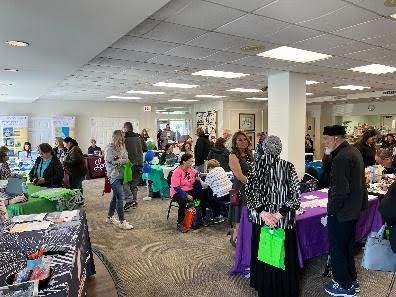 multiple people attending the senior fair