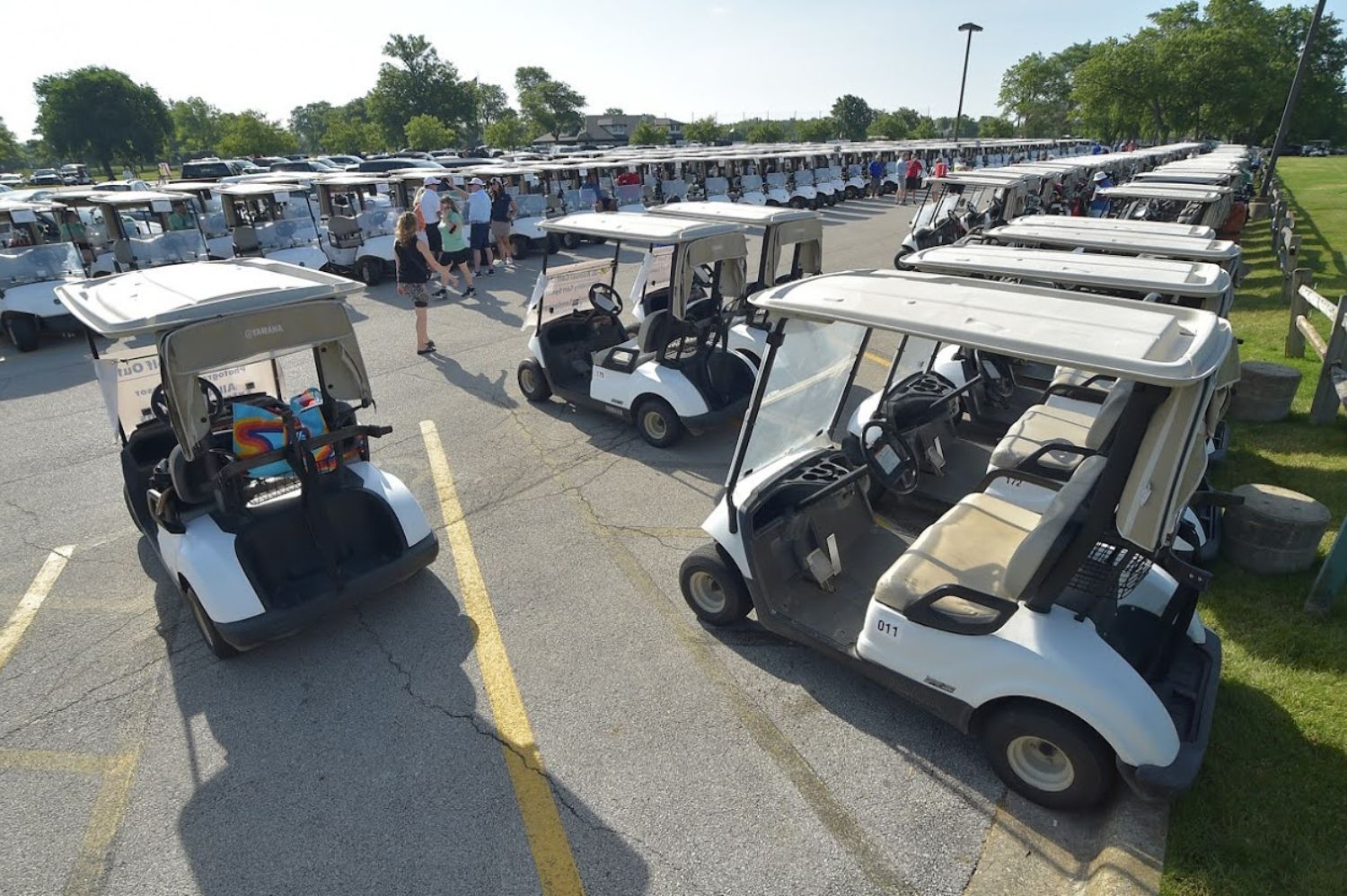 golf carts in the parking lot at the CAI 2026 Golf Outing